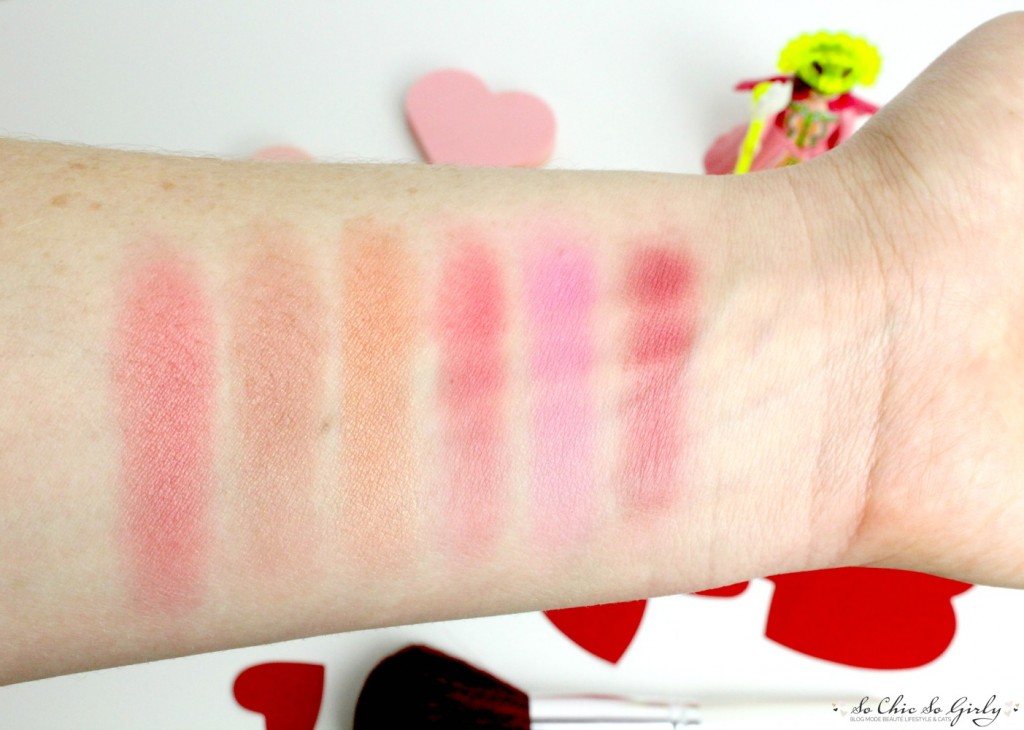 Too Faced Love Flush Swatches